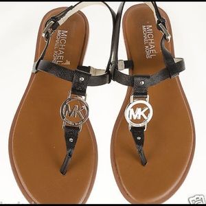 9.5M MICHAEL KORS SONDRA SANDAL BLACK MK LOGO